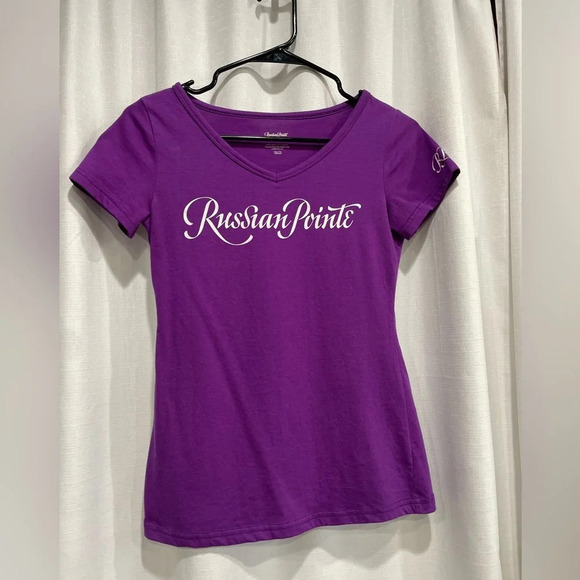 Russian Pointe RP Collection Women’s Small T-Shirt RP Logo Tee Purple GUC - Picture 1 of 4